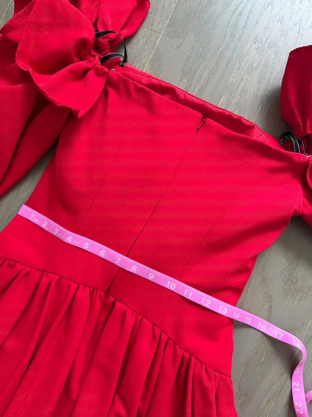 Zac Posen Off The Shoulder Ruffle Red Gown Maxi Taffeta Dress - Size 2 - Picture 5 of 8